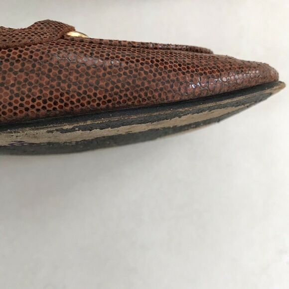 Joan & David Gold Hardware Buckle Leather Loafers Flats - Picture 6 of 10